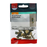 This is an image of Timco - Mixed Picture Hanging Hooks - Electro Brass Mixed (8 Pieces TIMpac) MPHP