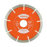 This is an image of Timco - Mortar Raking Diamond Blade - Segmented 115 x 22.2 (1 Each Box) MRE115