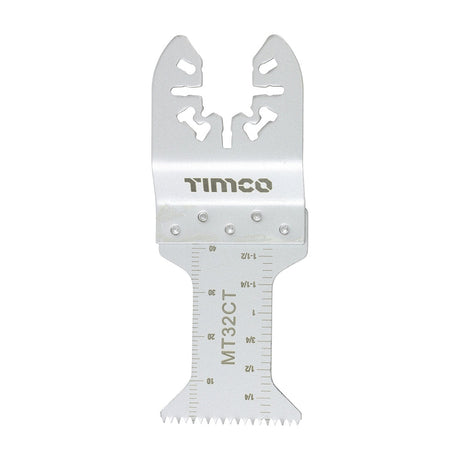 This is an image of Timco - Multi-Tool Blade - Straight Coarse - For Wood 32mm (1 Each Blister Pack) MT32CT