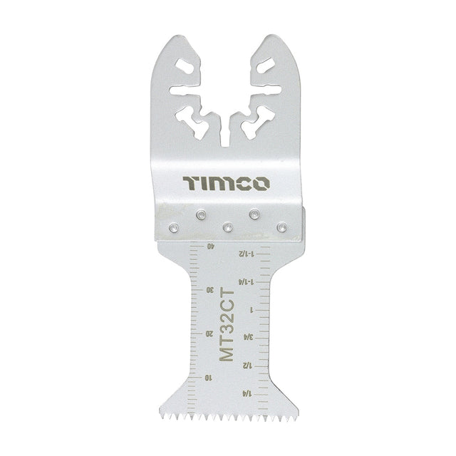 This is an image of Timco - Multi-Tool Blade - Straight Coarse - For Wood 32mm (1 Each Blister Pack) MT32CT