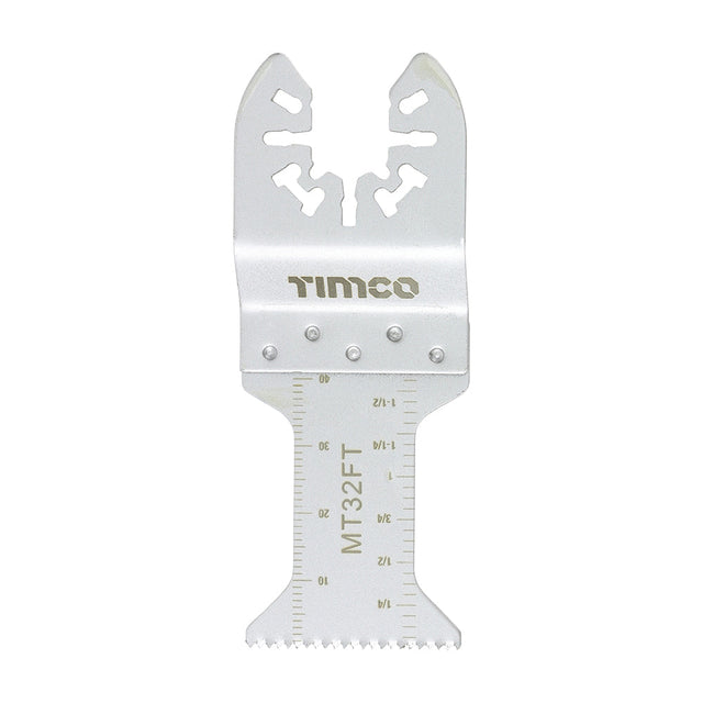 This is an image of Timco - Multi-Tool Blade - Straight Fine - For Wood 32mm (1 Each Blister Pack) MT32FT