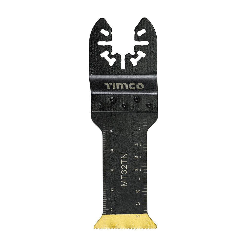 This is an image of Timco - Long Life Multi-Tool Blade - Straight - For Wood/Metal 32mm (1 Each Blister Pack) MT32TN