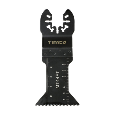 This is an image of Timco - Multi-Tool Blades - Straight Fine - For Wood 44mm (1 Each Blister Pack) MT44FT
