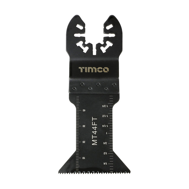 This is an image of Timco - Multi-Tool Blades - Straight Fine - For Wood 44mm (1 Each Blister Pack) MT44FT