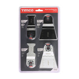 This is an image of Timco - Multi-Tool Blade Sets - 4 Piece Set Mixed (1 Each Blister Pack) MT4PSET