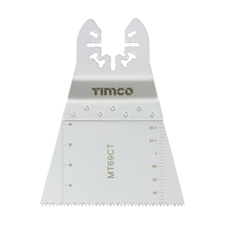 This is an image of Timco - Multi-Tool Blade - Straight Coarse - For Wood 69mm (1 Each Blister Pack) MT69CT
