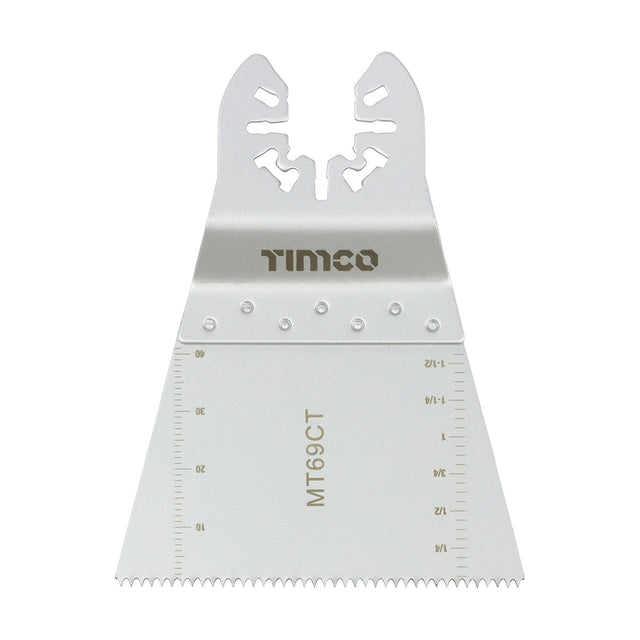 This is an image of Timco - Multi-Tool Blade - Straight Coarse - For Wood 69mm (1 Each Blister Pack) MT69CT