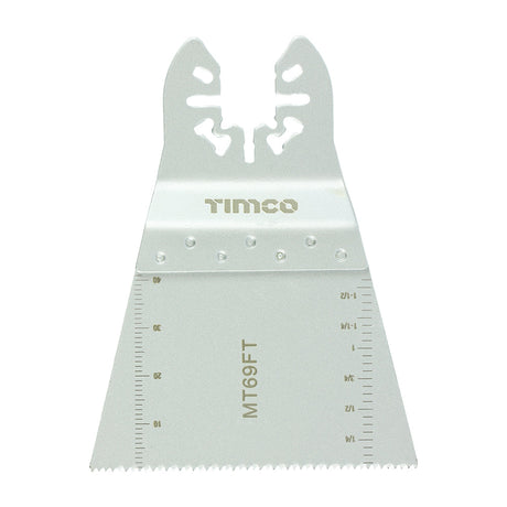 This is an image of Timco - Multi-Tool Blade - Straight Fine - For Wood 69mm (1 Each Blister Pack) MT69FT
