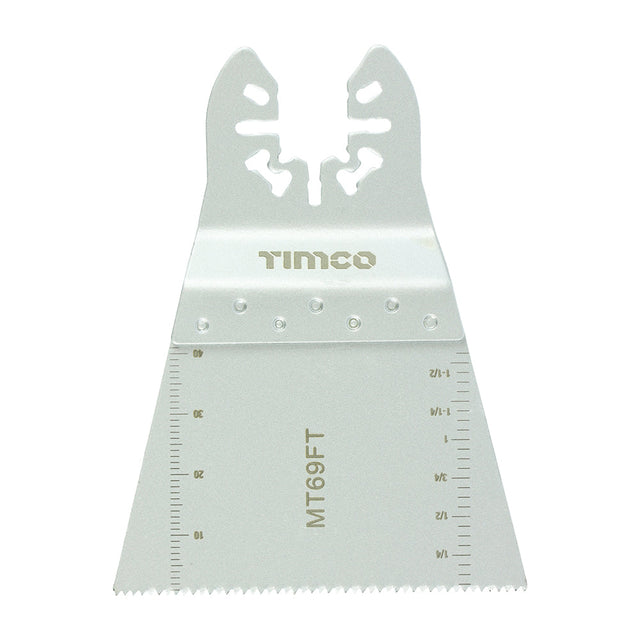 This is an image of Timco - Multi-Tool Blade - Straight Fine - For Wood 69mm (1 Each Blister Pack) MT69FT