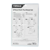 This is an image of Timco - Multi-Tool Blade Sets - 8 Piece Set Mixed (1 Each Blister Pack) MT8PSET