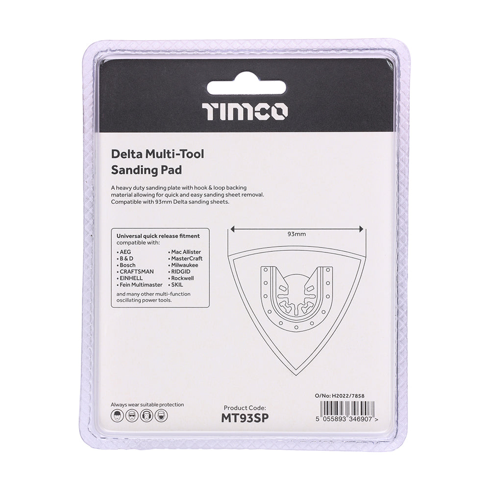 This is an image of Timco - Multi-Tool Delta Sanding Pad 93mm (1 Each Blister Pack) MT93SP