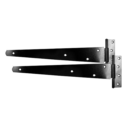 This is an image of Timco - Pair of Medium Tee Hinges - Black 16" (1 Pairs TIMbag) MTH16B