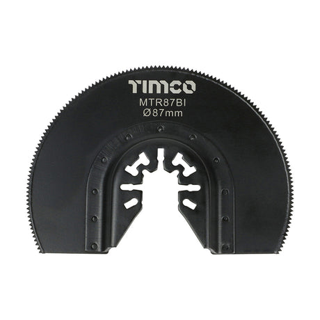 This is an image of Timco - Premium Multi-Tool Blade - Radial - For Wood / Metal Dia. 87mm (1 Each Blister Pack) MTR87BI