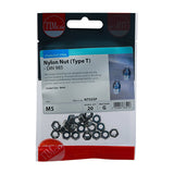 This is an image of Timco - Nylon Nuts - Type T - Stainless Steel M5 - (20 PCS TIMpac) NT5SSP