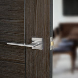 Quality image of Oro & Oro Sienna Lever Door Handle on Square Rose - Satin Chrome | Sku. o9215esc | available from Trade Door Handles.