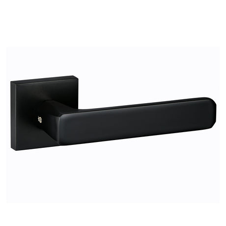 Quality image of Oro & Oro Galassia Lever Door Handle on Square Rose - Matt Black | Sku. o10815emb | available from Trade Door Handles.