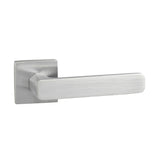 Quality image of Oro & Oro Galassia Lever Door Handle on Square Rose - Satin Chrome | Sku. o10815esc | available from Trade Door Handles.