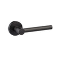Quality image of Oro & Oro Stradi Lever Door Handle on Round Rose - Matt Black | Sku. o10917emb | available from Trade Door Handles.
