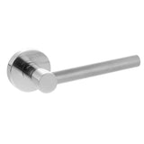 Quality image of Oro & Oro Stradi Lever Door Handle on Round Rose - Satin Chrome | Sku. o10917esc | available from Trade Door Handles.