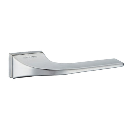Quality image of Oro & Oro Oia Lever Door Handle on Square Rose - Satin Chrome | Sku. o12524esc | available from Trade Door Handles.