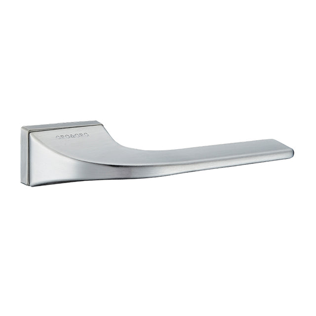 Quality image of Oro & Oro Oia Lever Door Handle on Square Rose - Satin Chrome | Sku. o12524esc | available from Trade Door Handles.