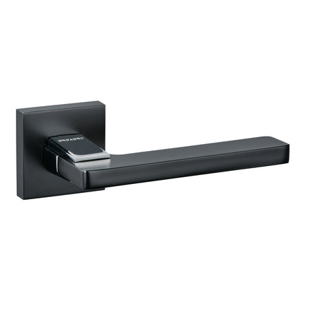 Quality image of Oro & Oro Alba Lever Door Handle on Square Rose - Matt Black | Sku. o6815emb | available from Trade Door Handles.
