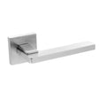 Quality image of Oro & Oro Alba Lever Door Handle on Square Rose - Satin Chrome | Sku. o6815esc | available from Trade Door Handles.