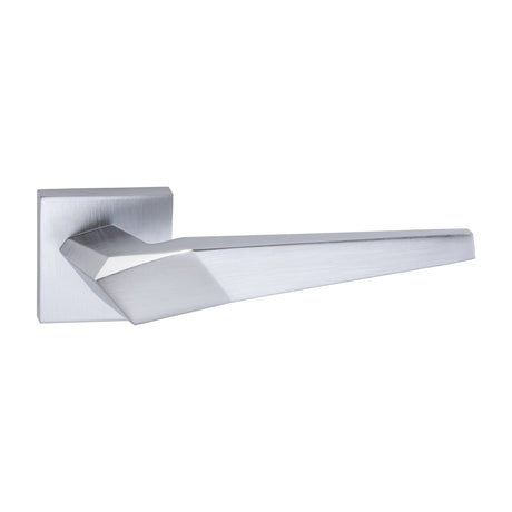 Quality image of Oro & Oro Skywalker Lever Door Handle on Square Rose - Satin Chrome | Sku. o8015esc | available from Trade Door Handles.