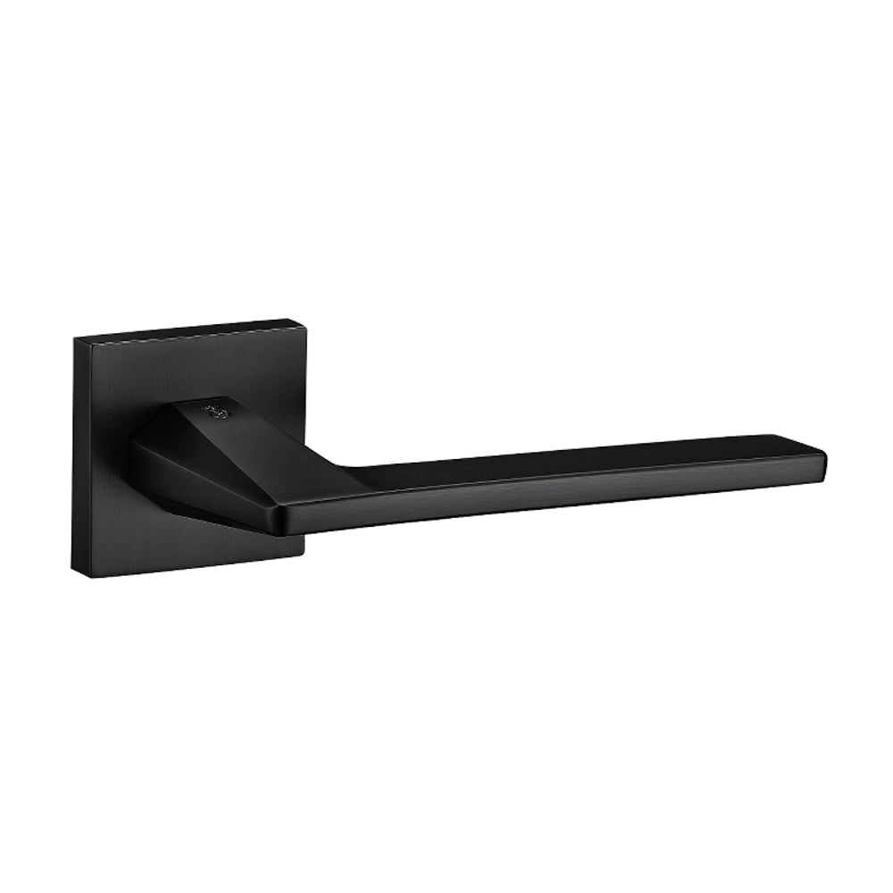 Quality image of Oro & Oro Sienna Lever Door Handle on Square Rose - Matt Black | Sku. o9215emb | available from Trade Door Handles.
