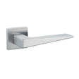 Quality image of Oro & Oro Ivy Lever Door Handle on Square Rose - Satin Chrome | Sku. o9615esc | available from Trade Door Handles.