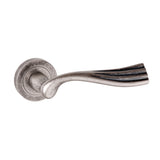 Quality image of Old English Richmond Lever Door Handle on Round Rose - Distressed Silver | Sku. oe110ds | available from Trade Door Handles.