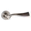 Quality image of Old English Richmond Lever Door Handle on Round Rose - Matt Gun Metal | Sku. oe110mbn | available from Trade Door Handles.