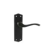 Quality image of Old English Warwick Latch Lever Door Handle on Backplate - Matt Black | Sku. oe178lmb | available from Trade Door Handles.