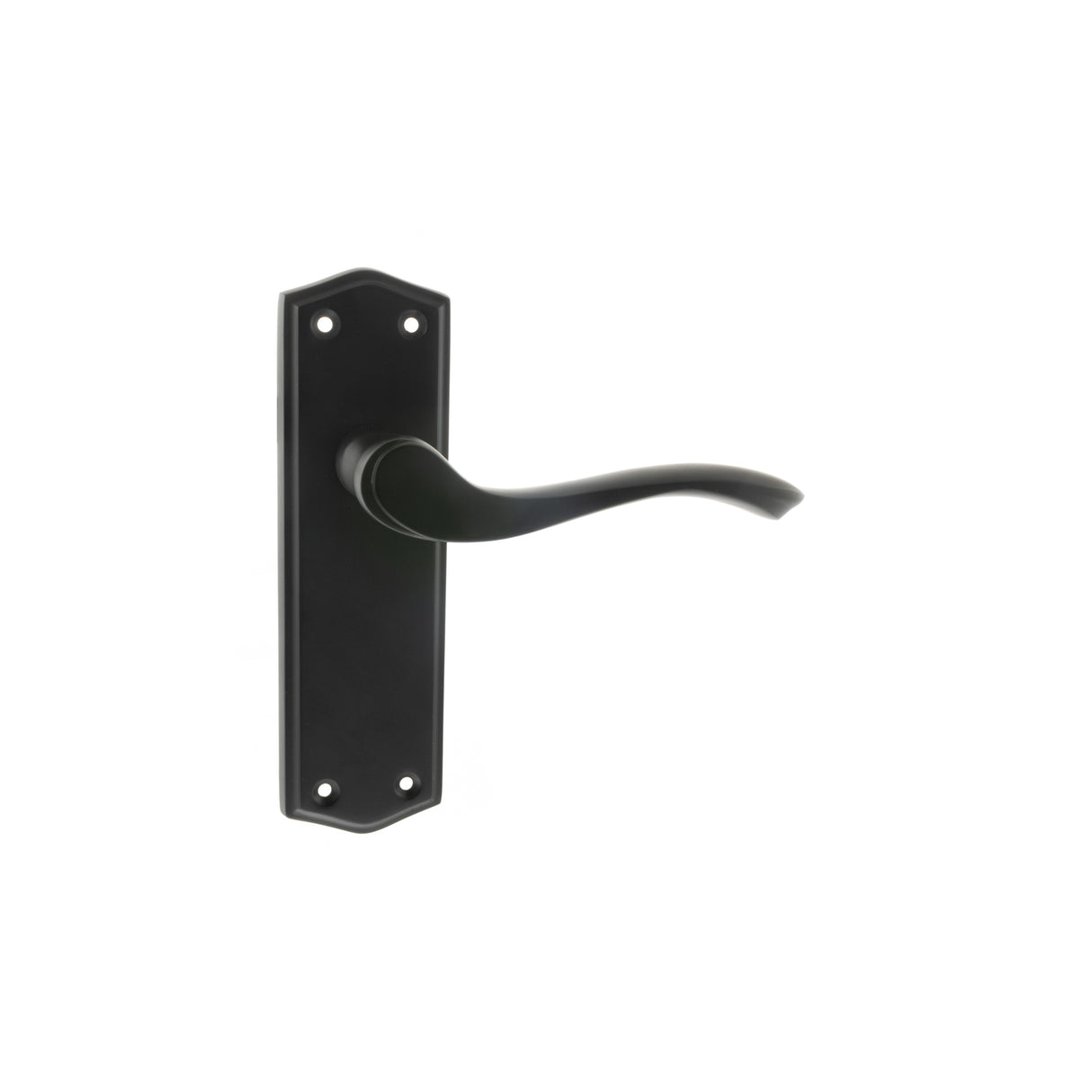 Quality image of Old English Warwick Latch Lever Door Handle on Backplate - Matt Black | Sku. oe178lmb | available from Trade Door Handles.