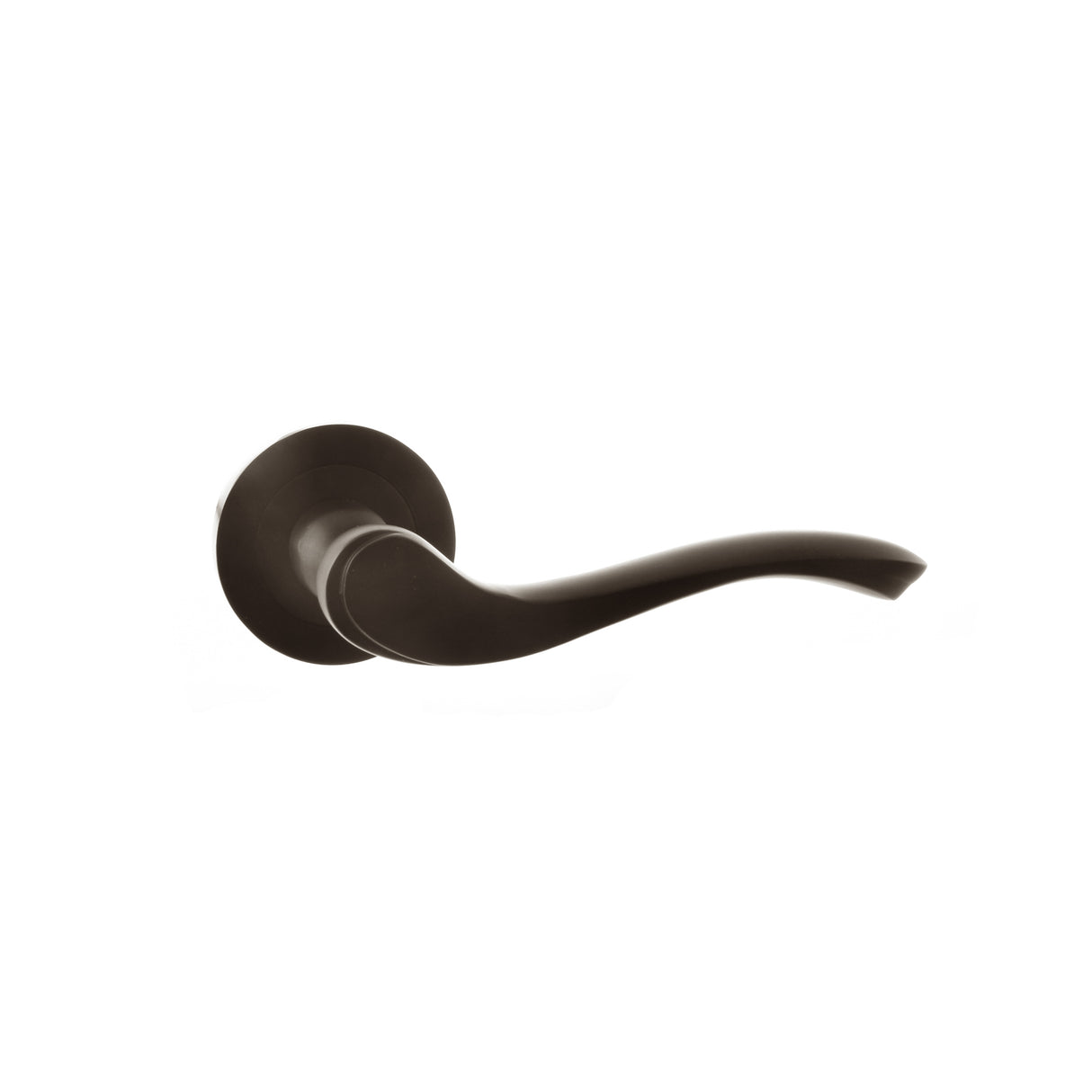 Quality image of Old English Warwick Lever Door Handle on Round Rose - Urban Dark Bronze | Sku. oe178udb | available from Trade Door Handles.