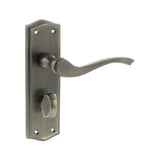 Quality image of Old English Warwick WC Lever Door Handle on Backplate - Matt Antique Brass | Sku. oe178wcmab | available from Trade Door Handles.