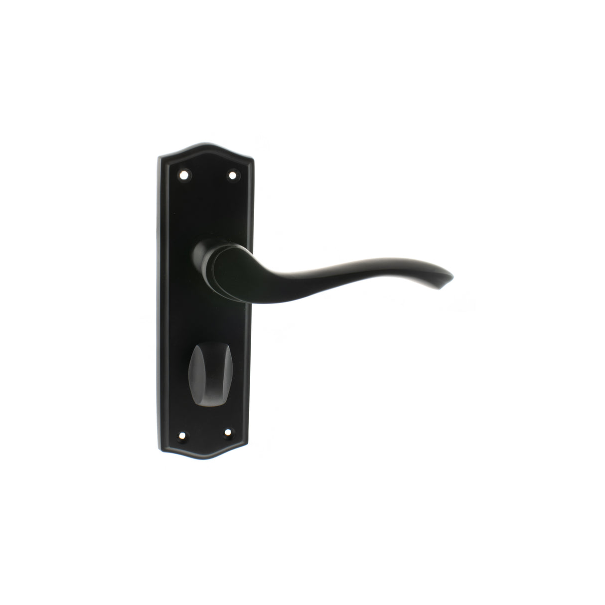 Quality image of Old English Warwick WC Lever Door Handle on Backplate - Matt Black | Sku. oe178wcmb | available from Trade Door Handles.