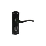 Quality image of Old English Warwick WC Lever Door Handle on Backplate - Matt Black | Sku. oe178wcmb | available from Trade Door Handles.