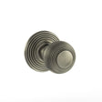 Quality image of Old English Ripon Solid Brass Reeded Mortice Knob on Concealed Fix Rose - Matt Gun Metal | Sku. oe50rmkmbn | available from Trade Door Handles.