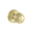 Quality image of Old English Ripon Solid Brass Reeded Mortice Knob on Concealed Fix Rose - Polished Brass | Sku. oe50rmkpb | available from Trade Door Handles.
