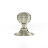 Quality image of Old English Ripon Solid Brass Reeded Mortice Knob on Concealed Fix Rose - Satin Nickel | Sku. oe50rmksn | available from Trade Door Handles.