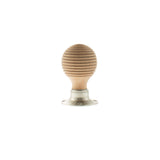 Quality image of Old English Bridlington Wood Reeded Beehive Door Knob on Face Fix Rose - Satin Nickel | Sku. oe57rmksn | available from Trade Door Handles.
