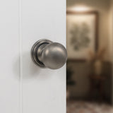 Quality image of Old English Harrogate Solid Brass Mushroom Mortice Knob on Concealed Fix Rose - Matt Gun Metal | Sku. oe58mmkmbn | available from Trade Door Handles.