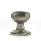 Quality image of Old English Harrogate Solid Brass Mushroom Mortice Knob on Concealed Fix Rose - Matt Gun Metal | Sku. oe58mmkmbn | available from Trade Door Handles.