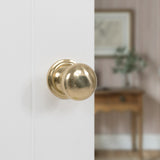 Quality image of Old English Harrogate Door Knob Pack (Bathroom Set - 3" Deadbolt, 4" Fire Rated Hinges x3) - Polished Brass | Sku. adpoe58mmkpb62 | available from Trade Door Handles.