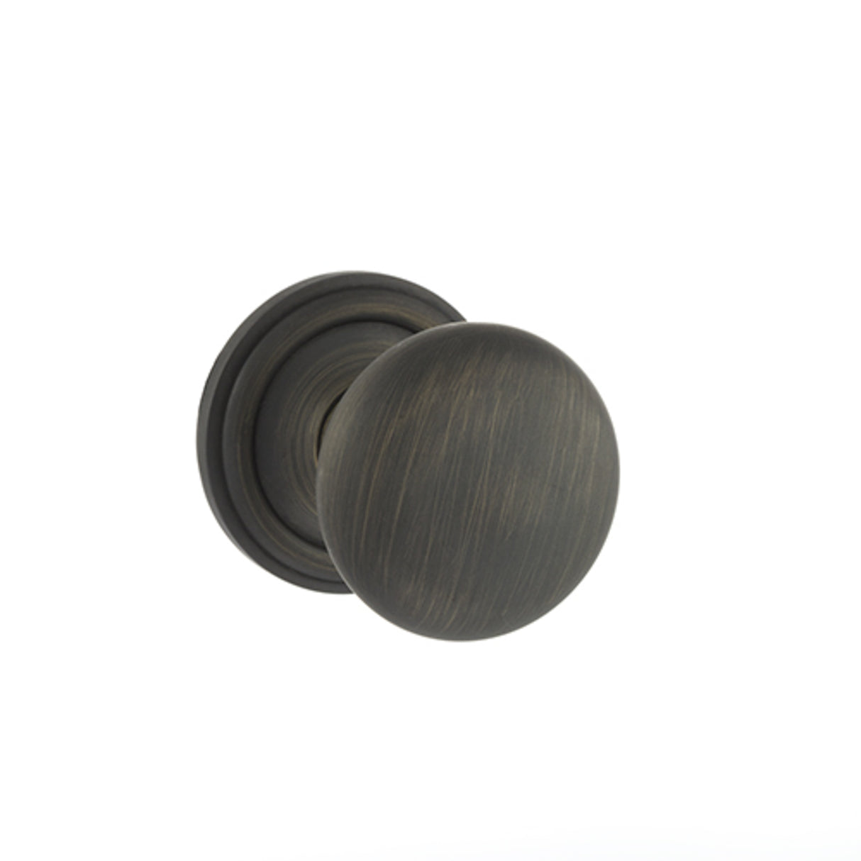 Quality image of Old English Harrogate Solid Brass Mushroom Mortice Knob on Concealed Fix Rose - Urban Bronze | Sku. oe58mmkub | available from Trade Door Handles.