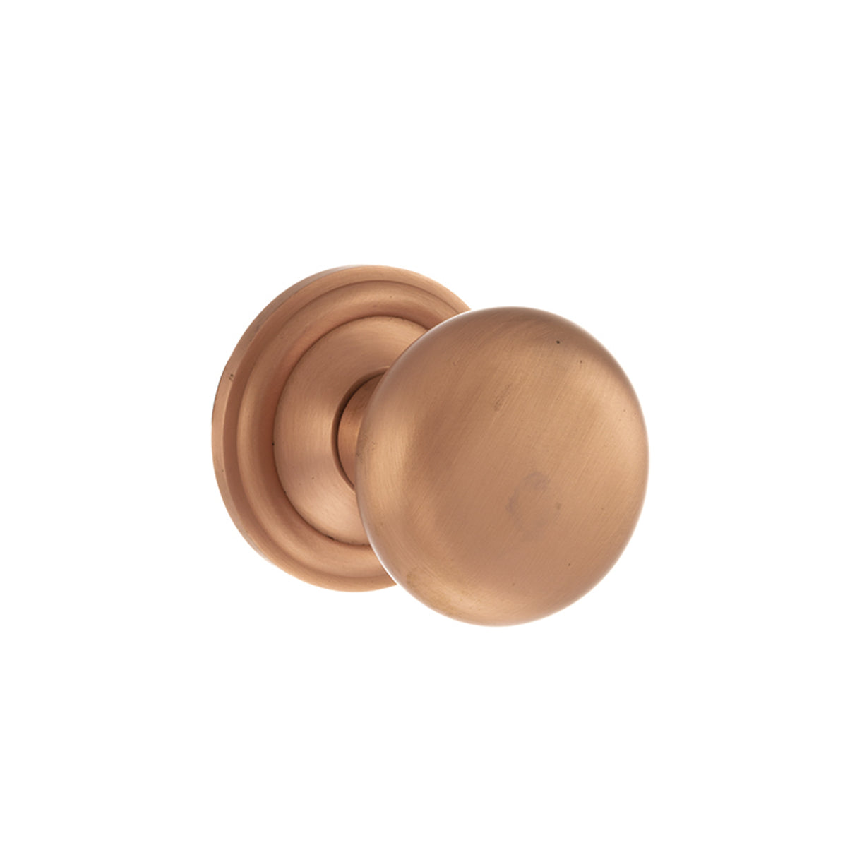 Quality image of Old English Harrogate Solid Brass Mushroom Mortice Knob on Concealed Fix Rose - Urban Satin Copper | Sku. oe58mmkusc | available from Trade Door Handles.