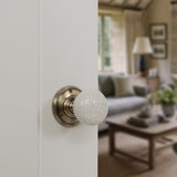 Quality image of Old English Skipton Door Knob Pack (Latch Set - 3" HD Latch, 3" Fire Rated Hinges x3) - Antique Brass | Sku. adpoe59cmkcab54 | available from Trade Door Handles.