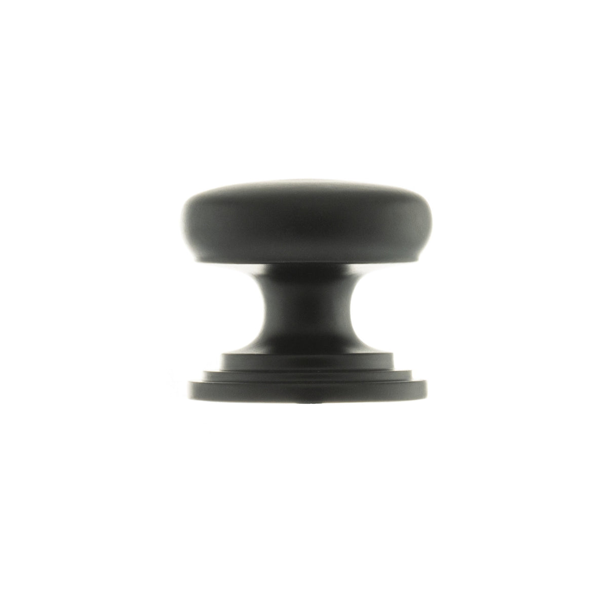 Quality image of Old English Lincoln Solid Brass Victorian Knob 32mm on Concealed Fix - Matt Black | Sku. oec1232mb | available from Trade Door Handles.