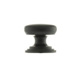 Quality image of Old English Lincoln Solid Brass Victorian Knob 32mm on Concealed Fix - Matt Black | Sku. oec1232mb | available from Trade Door Handles.